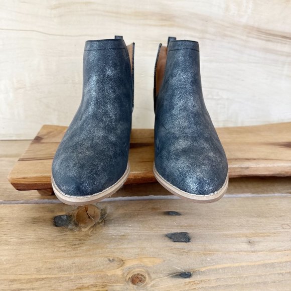 ARider Girl Marbled Finish Side V-Cut Booties‎ Boots Gray 8 - Picture 7 of 11